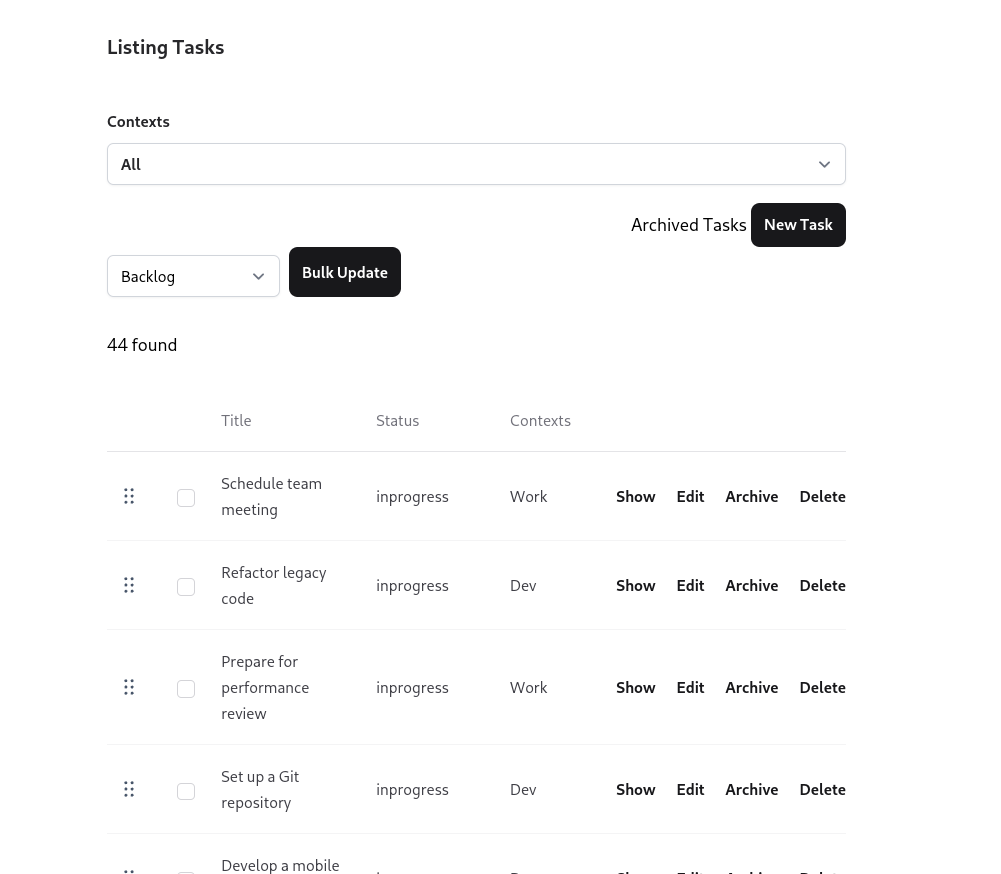 A view of our Task App